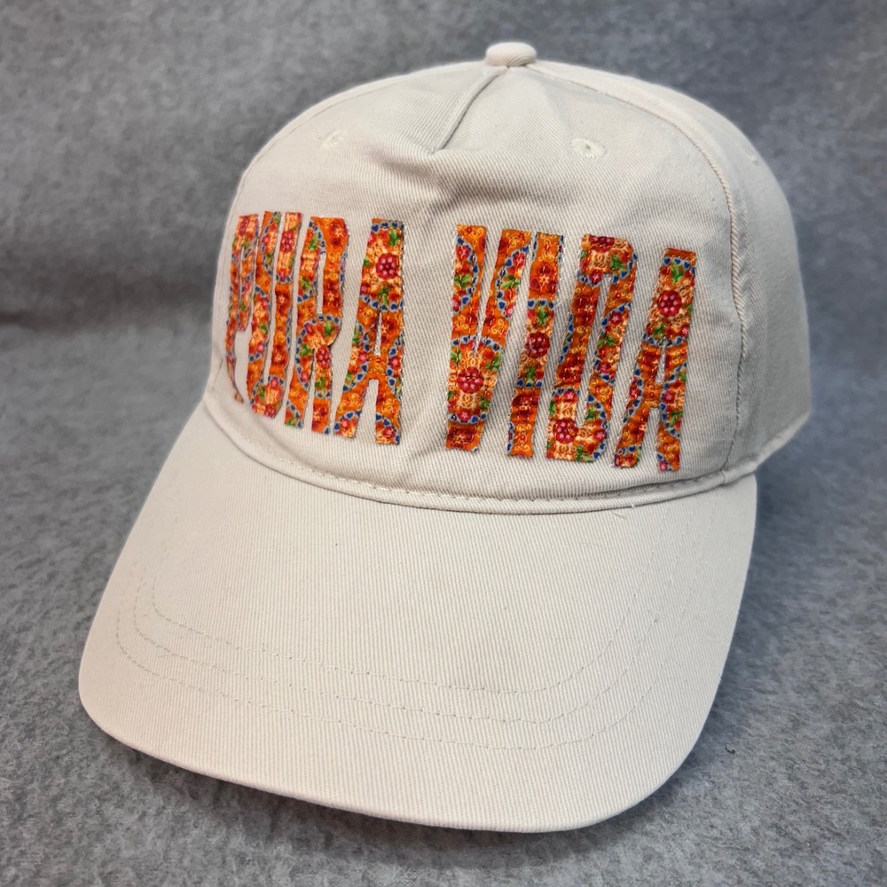 Pura Vida Floral Unisex Tan Optimis Hat Costa Rica Snapback Baseball Cap OSFM